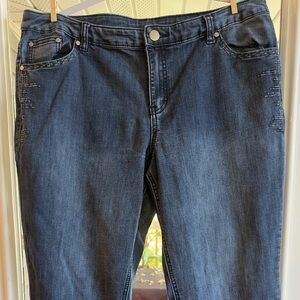 CJ Banks Dark Blue Straight Leg Jeans